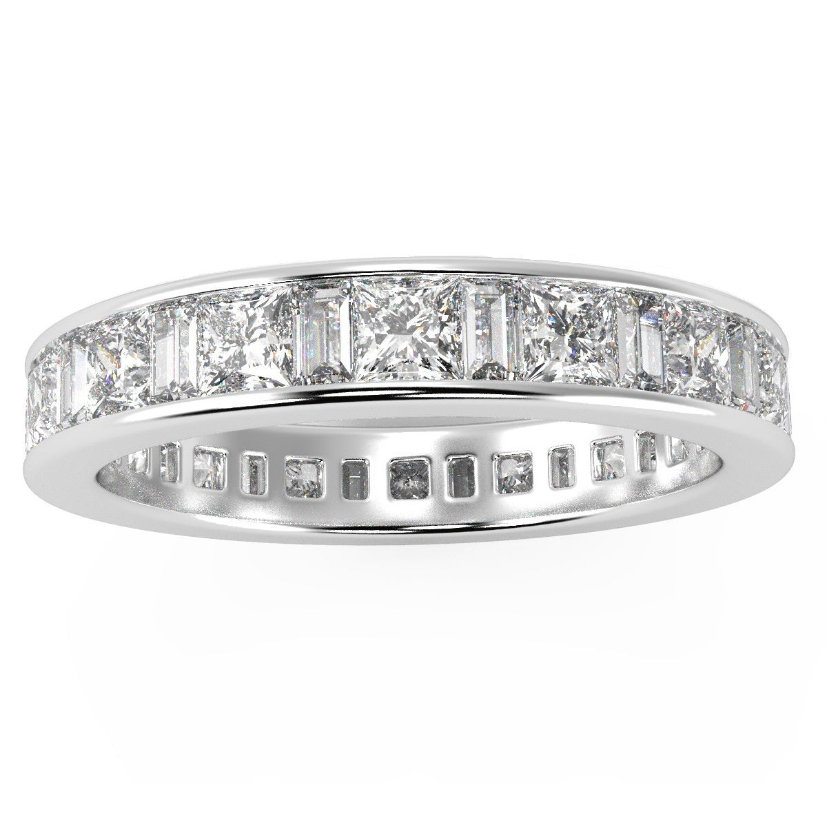 Monogram Infini wedding band, white gold and princess-cut diamonds -  Categories