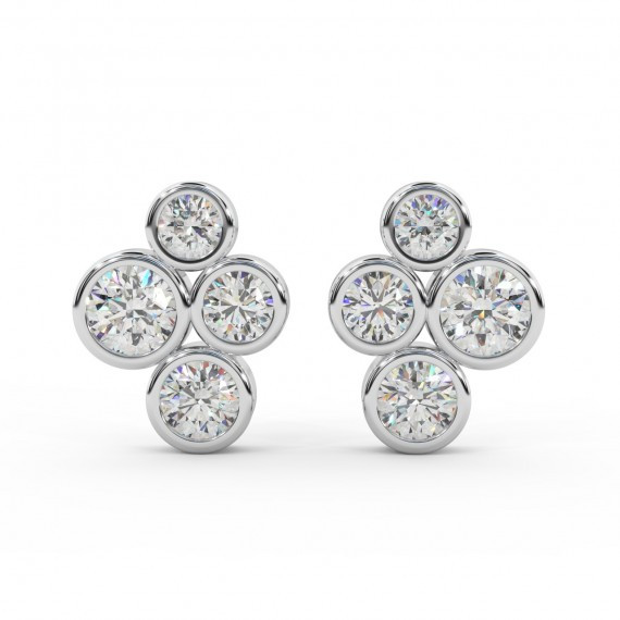 BEAUTIFUL..! 0.50 CT ROUND DIAMOND BUBBLE EARRING IN UK HALLMARKED