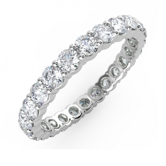 1.00 - 3.00 CT CLASSIC CLAW SET ROUND DIAMOND FULL ETERNITY RING IN PLATINUM/18K GOLD