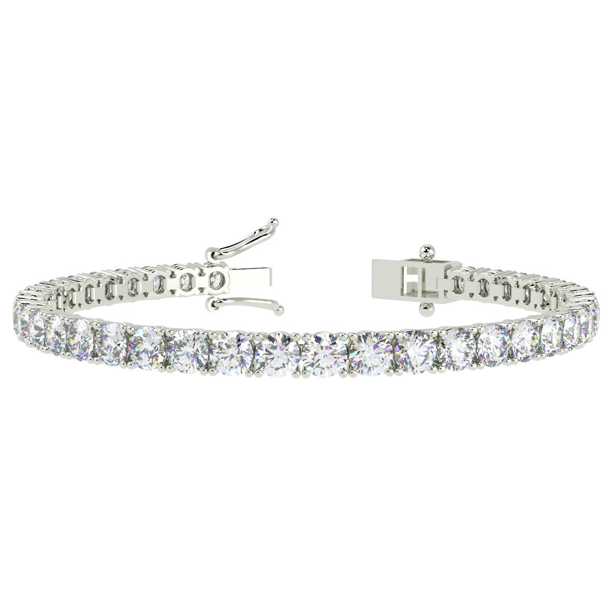 D-E/SI 8.65 CT ROUND BRILLIANT NATURAL DIAMOND TENNIS BRACELET IN PLATINUM