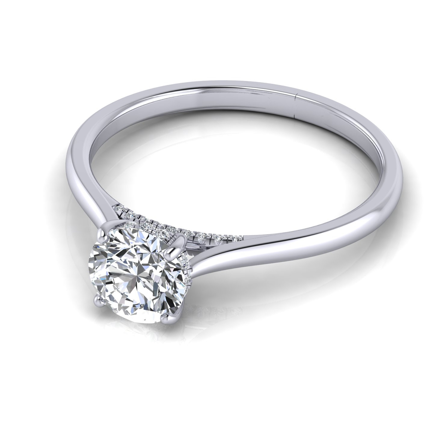 Hidden Halo Petite Diamond Ring