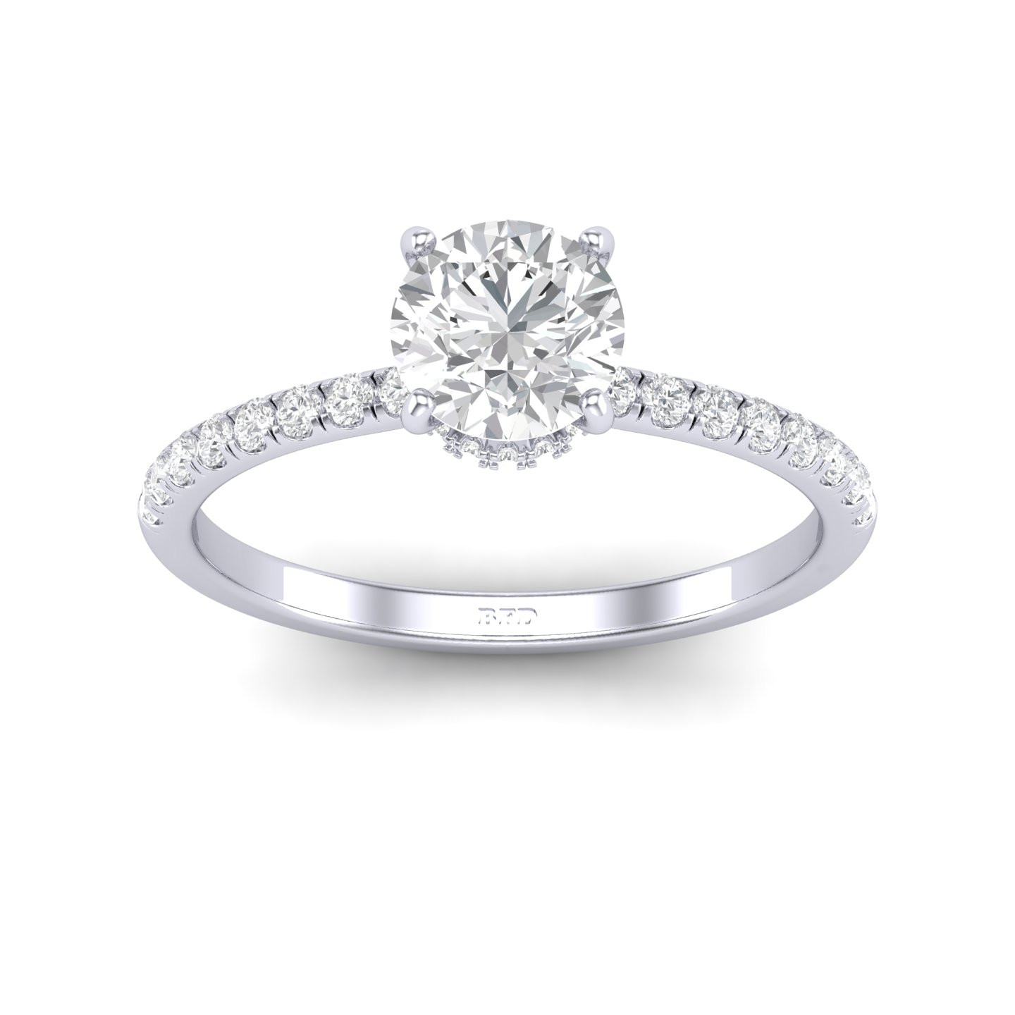 Hidden Halo Diamond Engagement Ring