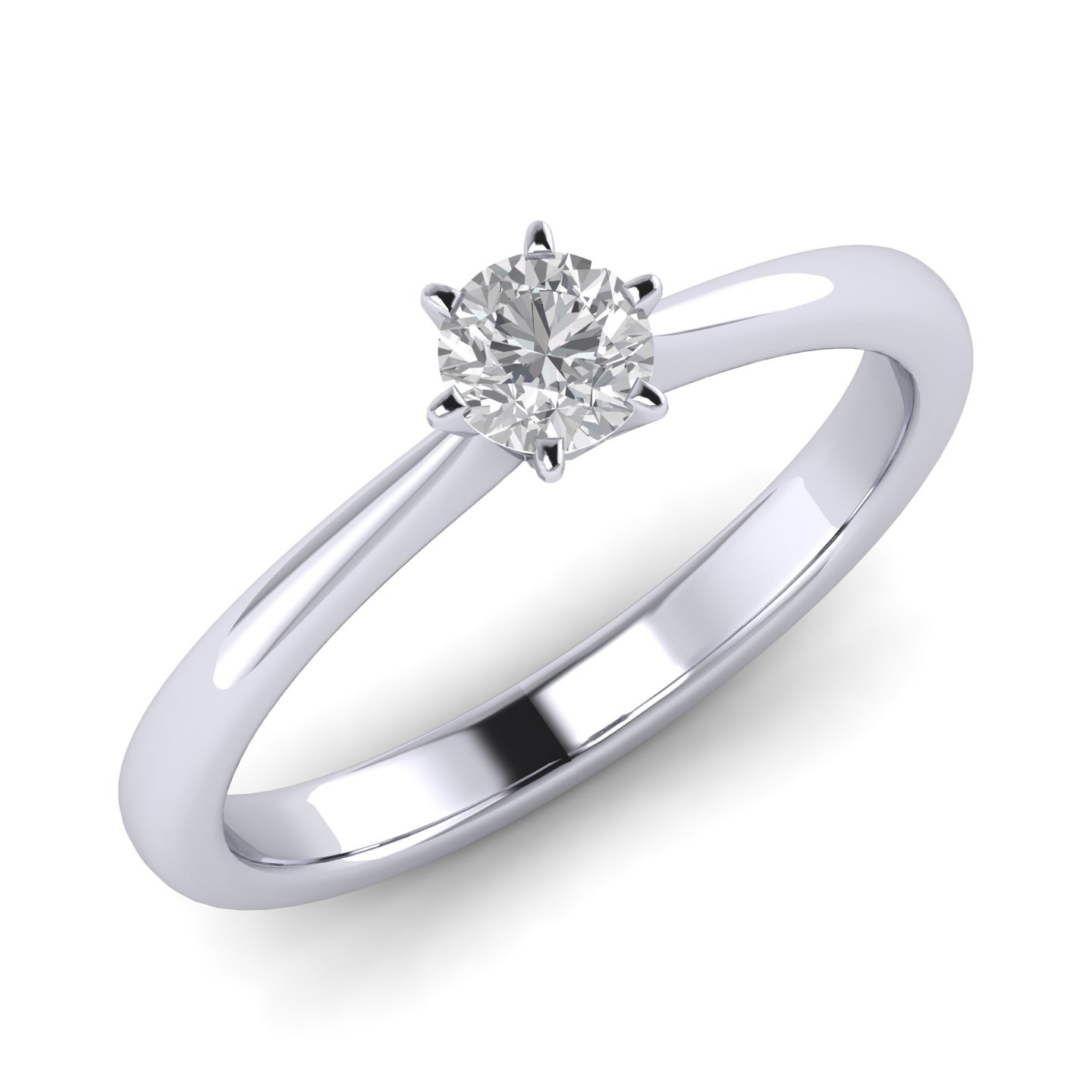  D/VS 0.30 Ct Classic Solitaire Diamond Engagement Ring In Platinum 