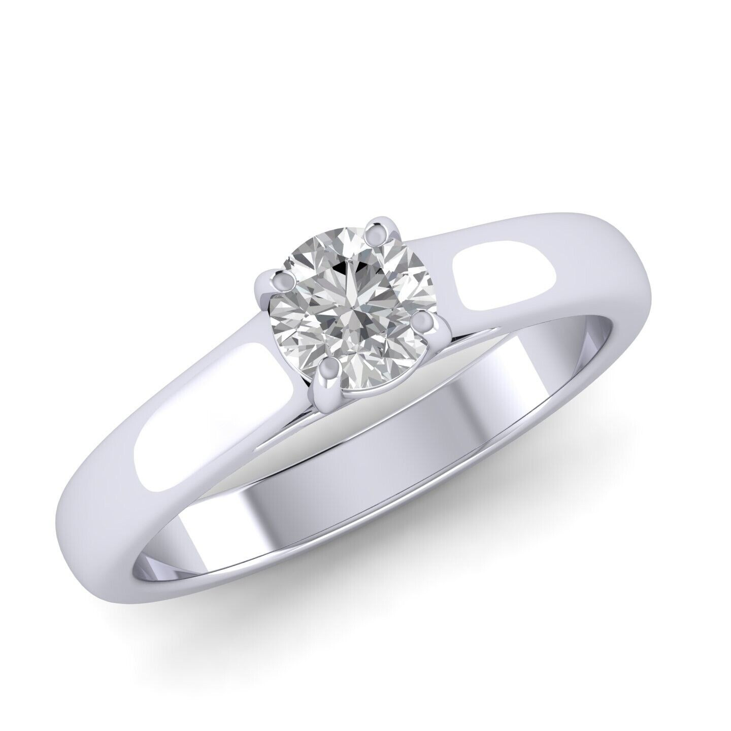 Top Quality D/VS1 1/2 Ct Round Diamond Solitaire Engagement Ring, 950 Platinum