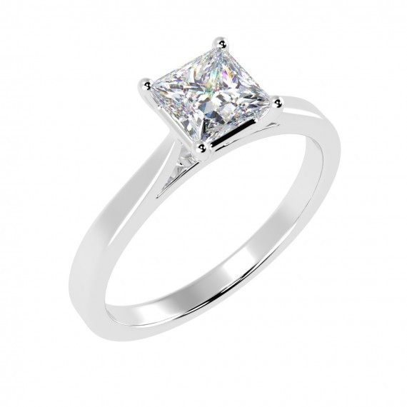 WGI CERTIFIED 0.81CT PRINCESS DIAMOND SOLITAIRE RING IN HALLMARKED PLATINUM