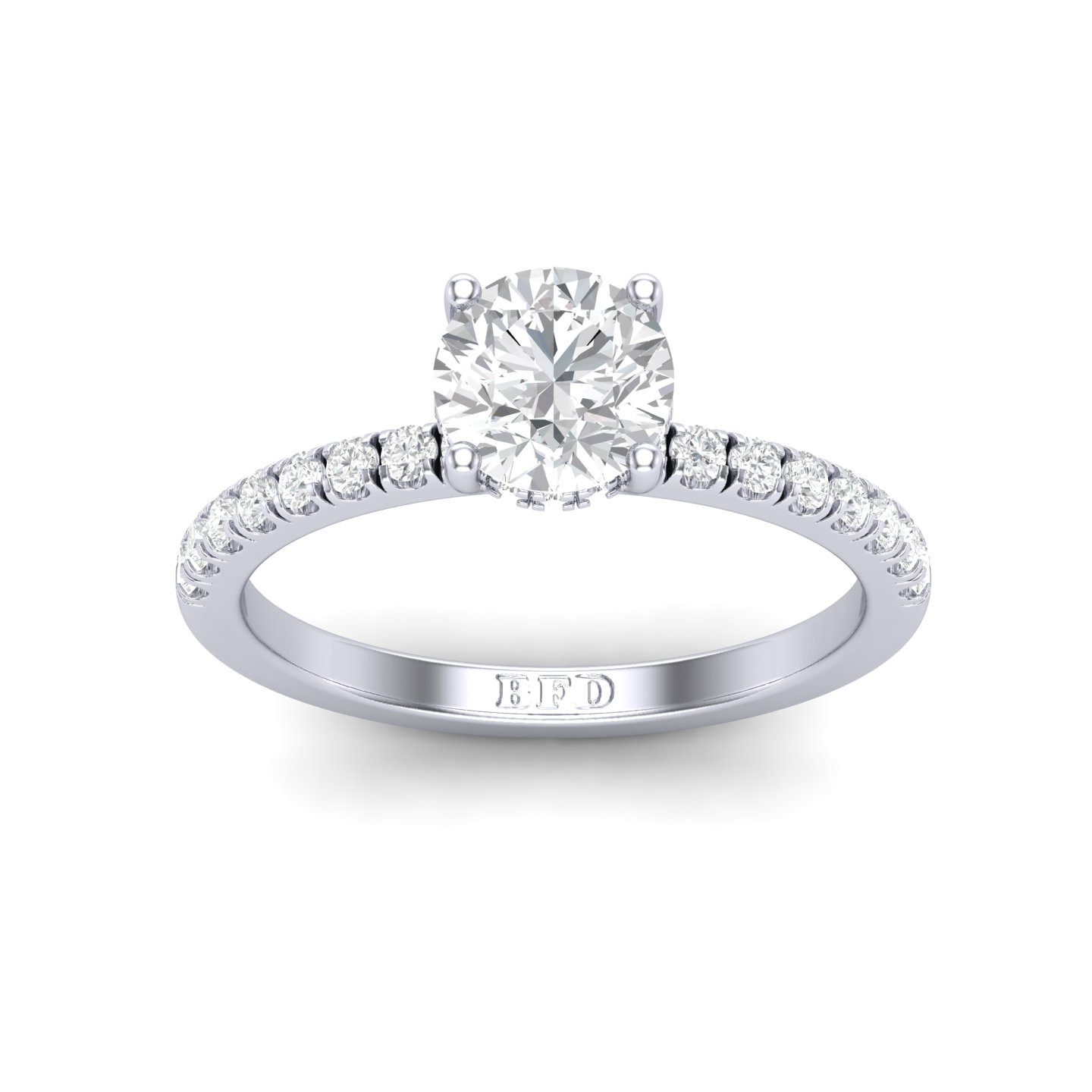 Round Diamond Hidden Halo Ring