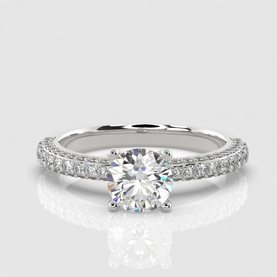 100 NATURAL CERTIFIED 1.00CT ROUND DIAMOND ENGAGEMENT BRIDAL SET RING