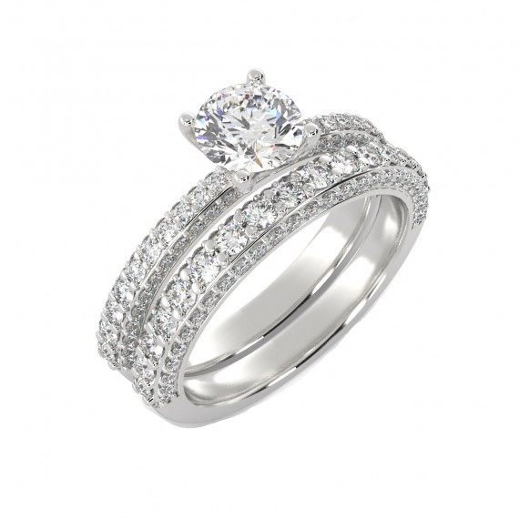 100 NATURAL CERTIFIED 1.00CT ROUND DIAMOND ENGAGEMENT BRIDAL SET RING