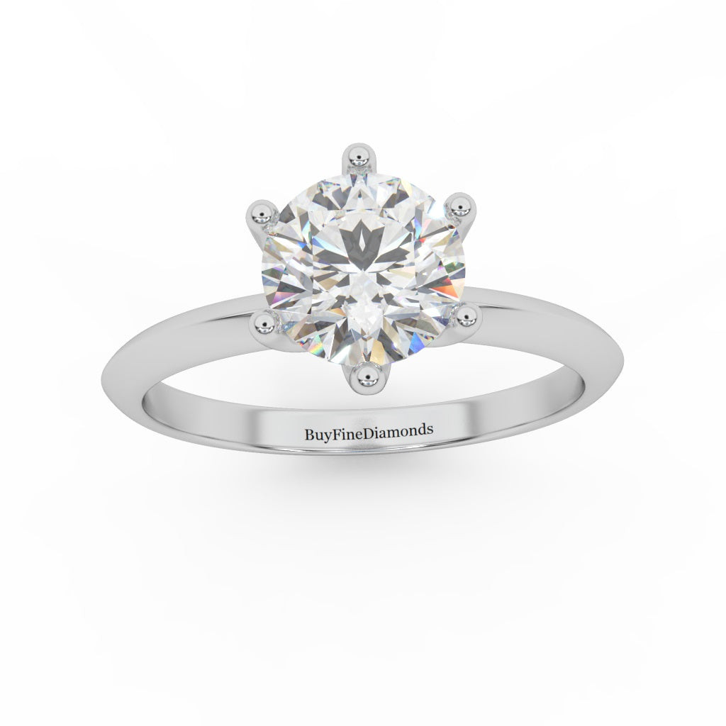 ROUND DIAMOND 6 CLAW TIFFANY STYLE SOLITAIRE RING - CUSTOMIZE YOUR OWN