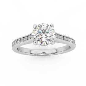 CHANNEL SET ROUND SHAPED DIAMOND ENGAGEMENT RING